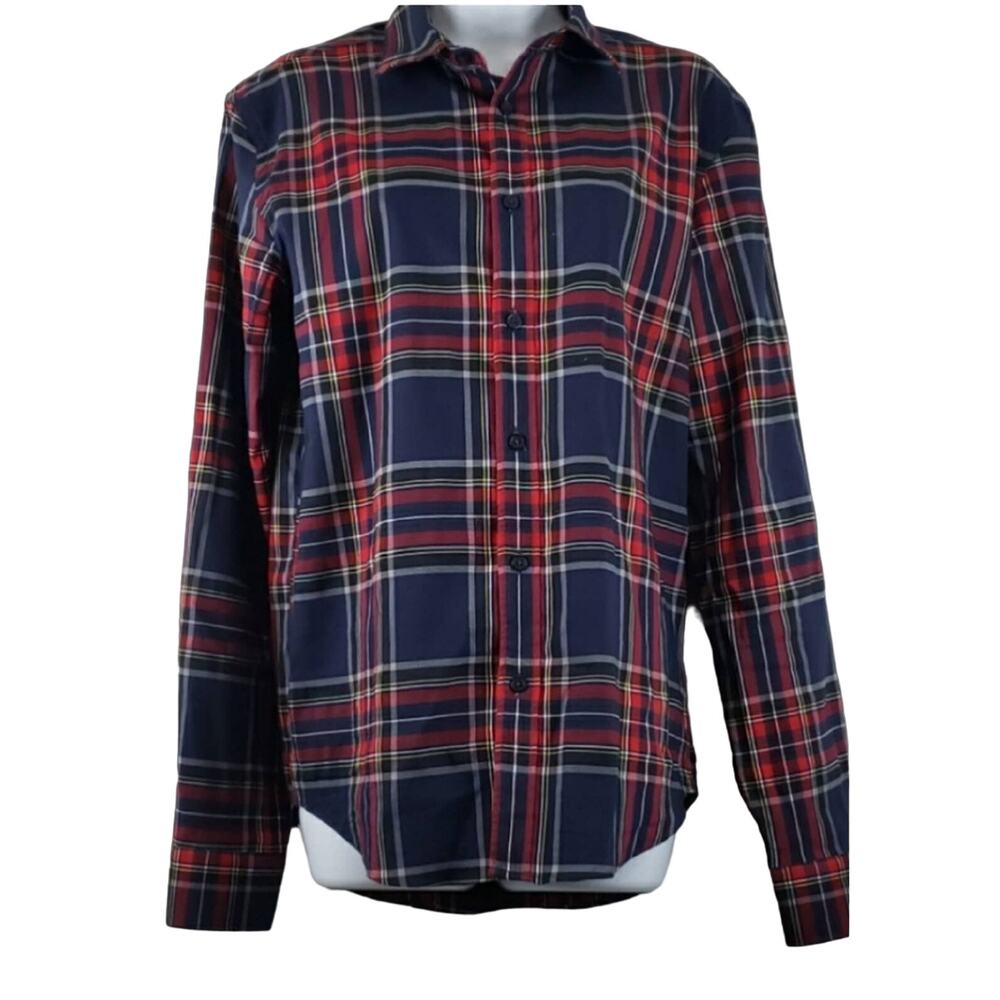 Zara Man Denim Couture Slim Fit Plaid Long Sleeve Button L